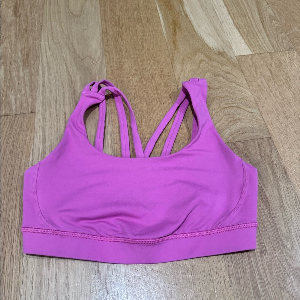 Lululemon Pink Strappy Back Sports Bra size 6